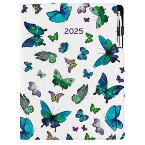 Diář DESIGN týdenní A4 2025 - Motýli modří
