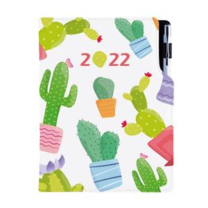 Diář DESIGN týdenní B5 2022 - Kaktus