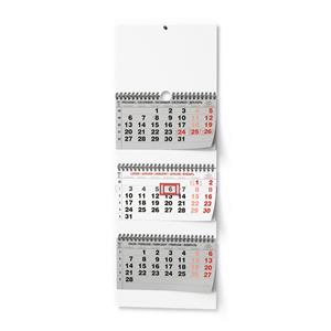 Nástěnný kalendář 2022 Tříměsíční skládaný - Šedý