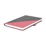 Notes - zápisník DIEGO A5 čtverečkovaný - šedá/růžová