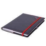 Notes - zápisník ELASTIC A5 linkovaný - grafit/červená gumička