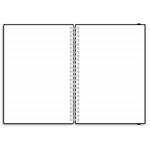Notes - zápisník koženkový SIMPLY A5 linkovaný - černá/stříbrná spirála