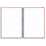 Notes - zápisník koženkový SIMPLY A5 linkovaný - červená/modrá spirála
