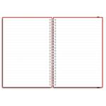 Notes - zápisník koženkový SIMPLY A5 linkovaný - červená/stříbrná spirála