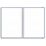 Notes - zápisník koženkový SIMPLY A5 linkovaný - modrá/bílá spirála