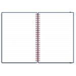 Notes - zápisník koženkový SIMPLY A5 linkovaný - modrá/červená spirála