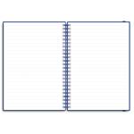 Notes - zápisník koženkový SIMPLY A5 linkovaný - modrá/modrá spirála