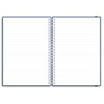 Notes - zápisník koženkový SIMPLY A5 linkovaný - modrá/stříbrná spirála