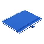 Notes - zápisník koženkový SIMPLY A5 linkovaný - modrá/světle modrá spirála