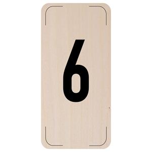 Označení podlaží - číslo 6, dřevěná tabulka, 300 x 150 mm