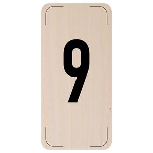 Označení podlaží - číslo 9, dřevěná tabulka, 300 x 150 mm