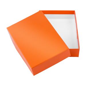 Papírová krabička s víkem typ 2 lepená 205x260 lesklá - oranžová