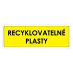 TŘÍDĚNÝ ODPAD - RECYKLOVATELNÉ PLASTY, plast 2 mm, 290x100 mm