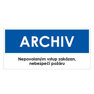 ARCHIV, modrá, plast 1 mm 190x90 mm