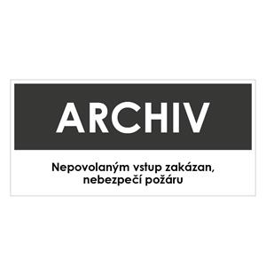 ARCHIV, šedá, plast 2 mm 190x90 mm