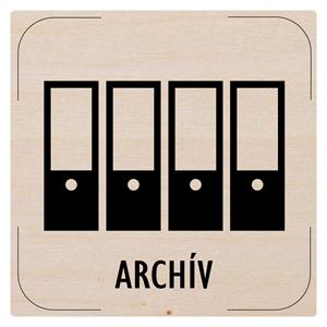 Cedulka na dveře - Archív - piktogram, dřevěná tabulka, 80 x 80 mm
