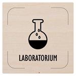 Cedulka na dveře - Laboratoř - piktogram, dřevěná tabulka, 80 x 80 mm