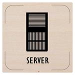 Cedulka na dveře - Server - piktogram, dřevěná tabulka, 80 x 80 mm