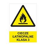 CIECZE ŁATWOPALNE KLASA 3 - znak BHP, płyta PVC A4, 0,5 mm