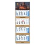 Čtyřměsíční kalendář Kvatro Kraft skládaný český 2027 - modrý