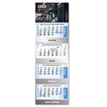 Čtyřměsíční kalendář Kvatro skládaný český se spirálou 2027 - modrý