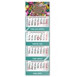 Čtyřměsíční kalendář Kvatro skládaný český se spirálou 2027 - šedý