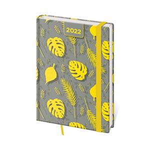 Denní diář A5 2022 Vario s gumičkou - Yellow
