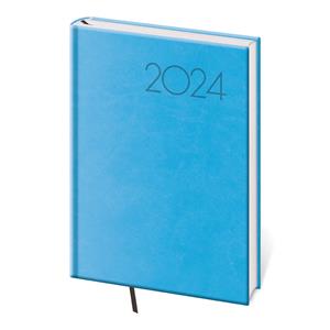 Denní diář A5 2024 Print Pop - světle modrá
