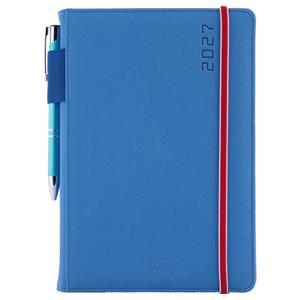 Diář AMOS denní A5 2027 slovenský - modrá/červená gumička