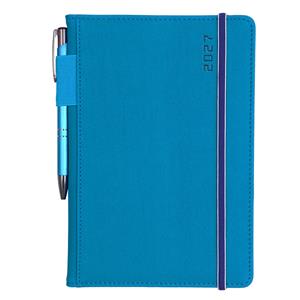 Diář AMOS týdenní A5 2027 český - modrá/modrá gumička