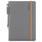 Diář AMOS týdenní A5 2027 český - šedá/oranžová gumička