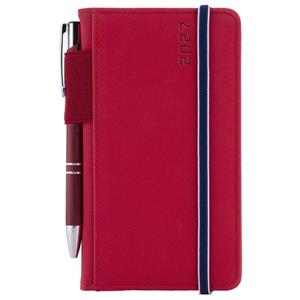 Diář AMOS týdenní kapesní 2027 český - červená/modrá gumička