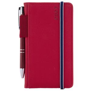 Diář AMOS týdenní kapesní 2027 polský - červená/modrá gumička