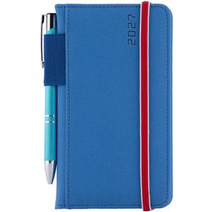 Diář AMOS týdenní kapesní 2027 slovenský - modrá/červená gumička