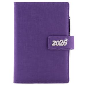 Diář BRILIANT denní A5 2026 český - fialová