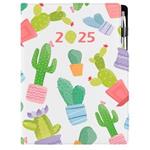 Diář DESIGN denní A4 2025 - Kaktus
