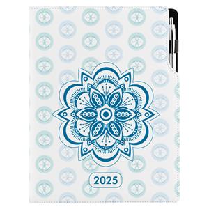 Diář DESIGN denní A4 2025 - Mandala modrá