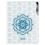 Diář DESIGN denní A4 2025 - Mandala modrá