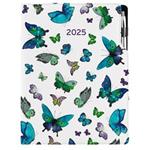 Diář DESIGN denní A4 2025 - Motýli modří