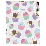Diář DESIGN denní A4 2025 polský - Cupcake