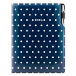 Diář DESIGN denní A4 2026 - modrý - puntíky