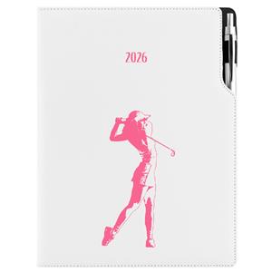 Diář DESIGN denní A4 2026 polský - bílá - Golf žena
