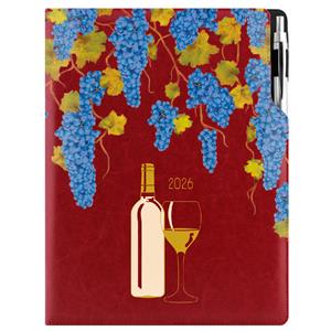 Diář DESIGN denní A4 2026 polský - bordó - Víno