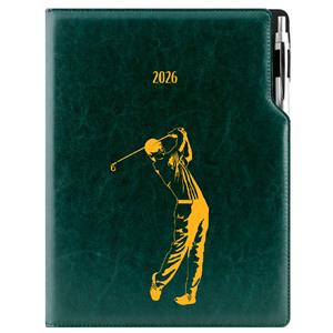 Diář DESIGN denní A4 2026 polský - zelená - Golf muž