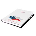 Diář DESIGN denní A4 2027 - bílá - Česko - vlajka