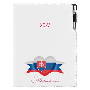 Diář DESIGN denní A4 2027 - bílá - Slovensko - vlajka