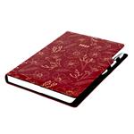 Diář DESIGN denní A4 2027 - bordó - Květiny