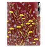 Diář DESIGN denní A4 2027 - bordó - Louka