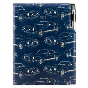 Diář DESIGN denní A4 2027 český - modrá - Mustang