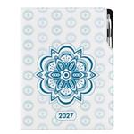 Diář DESIGN denní A4 2027 - Mandala modrá